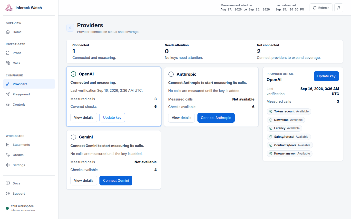 Connected provider in the development app.